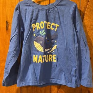 Blue Kids Shirt with Whale Design